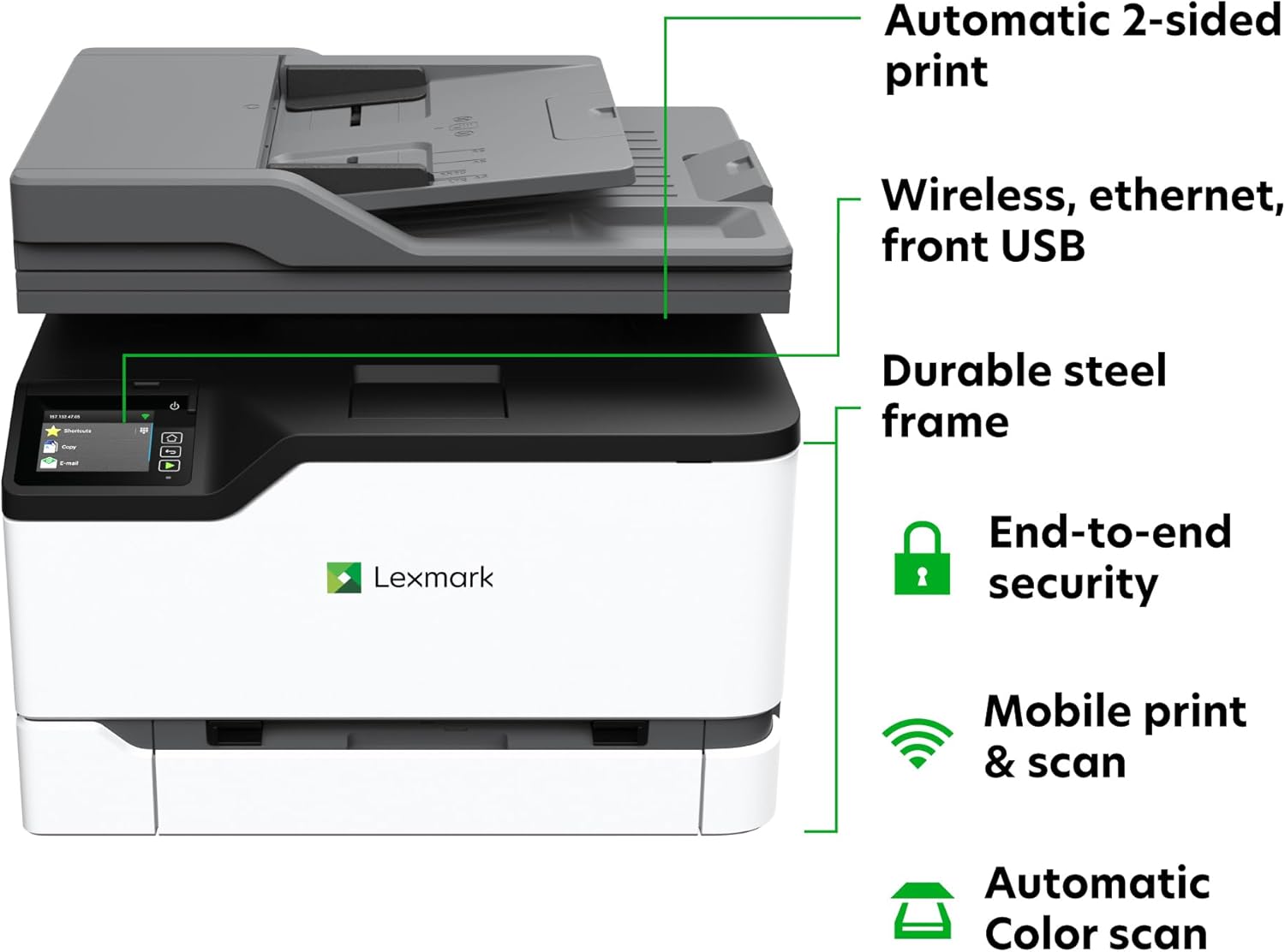 Xerox Lexmark CX431ADW A4 Color Laser Multifunction Printer + Duplex Scanning 25PPM P/N:40N9575
