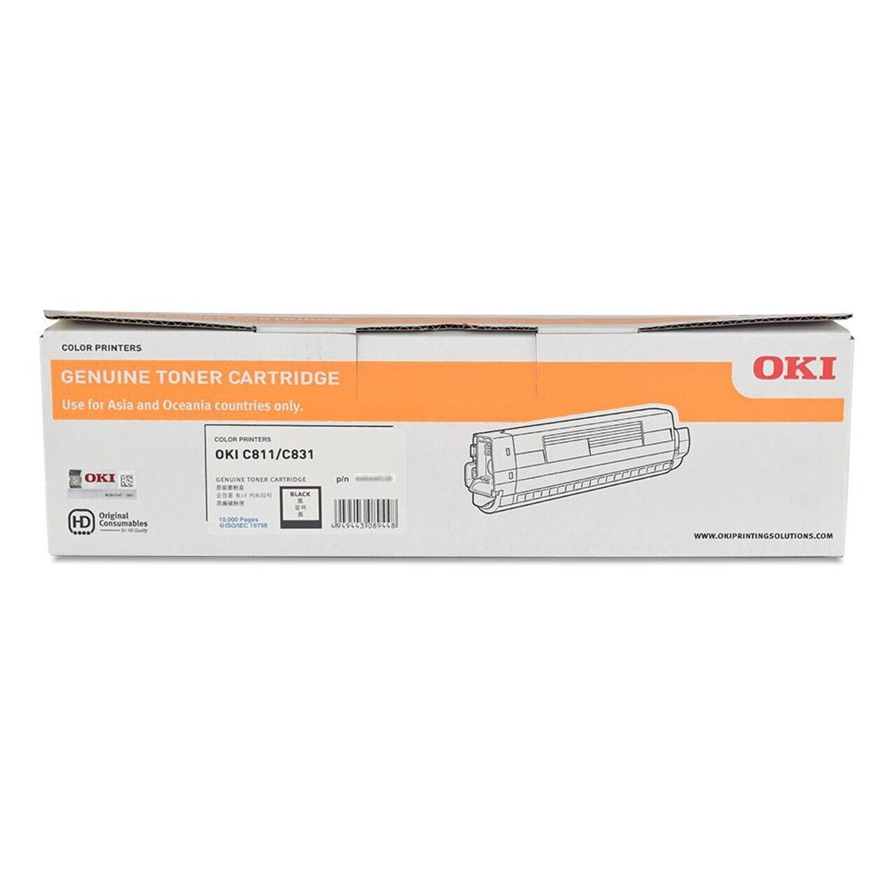 Genuine OKI 44844528 BLACK Toner Cartridge for C811 C831 C831N C831DN (10K)