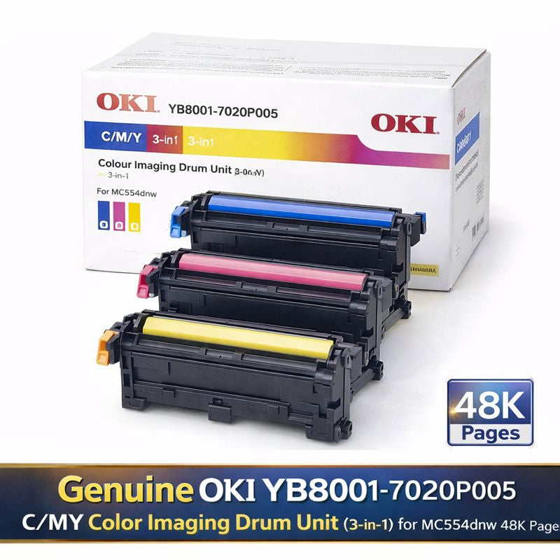 Genuine OKI YB8001-7020P005 C/M/Y Color Imaging Drum Unit (3-in-1) for MC554dnw 48K Pages