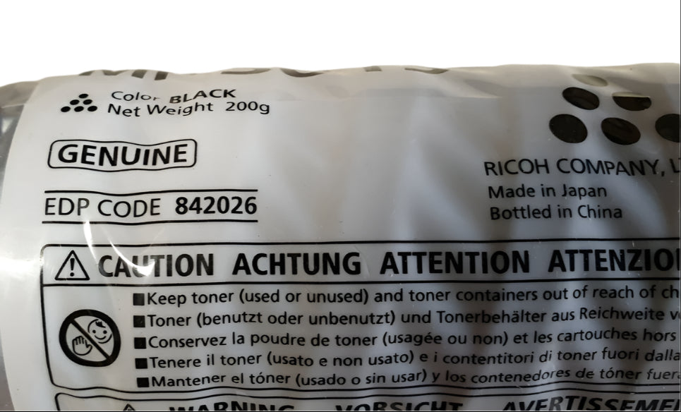Genuine Ricoh 842026 Black Toner Cartridge for MP301SPF 841715 841716 TYPE-MP301S (8K)
