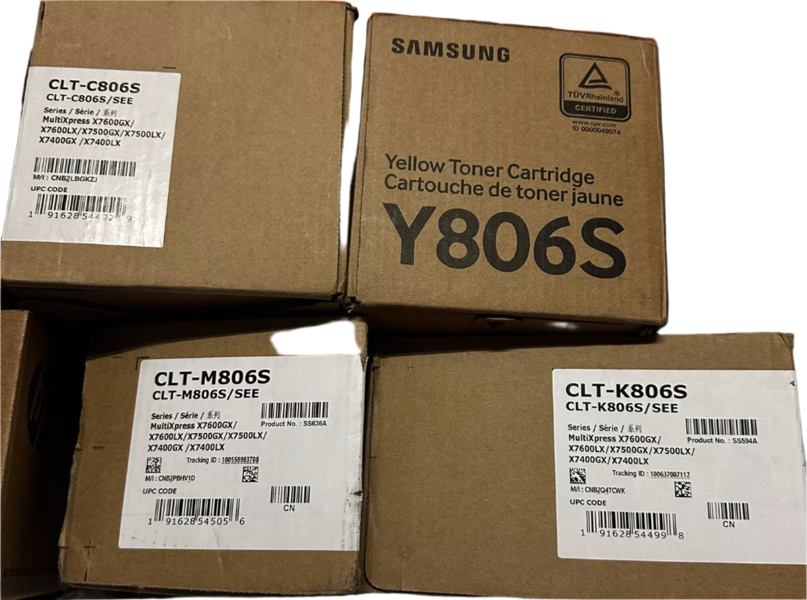 *SALE!* Genuine Samsung #806S C/M/Y/K Toner Set for MultiXpress X7400/X7500/X7600 CLT-K806S/C806S/M806S/Y806S (45K/30K)