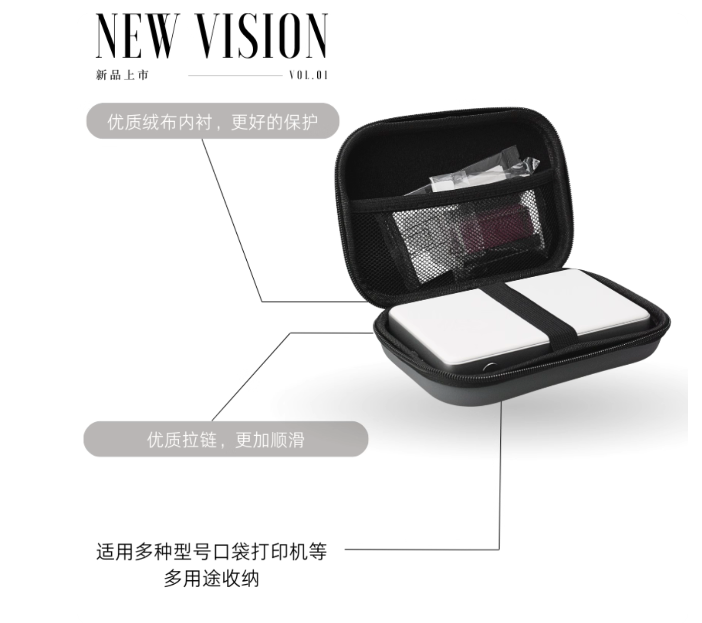 *Bundle* HP Sprocket Select 2.3x3.4" Portable Instant Photo Printer+20x Zink Paper+Carry Case