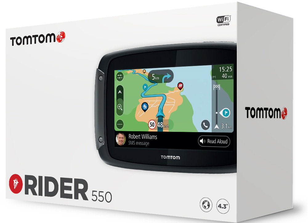 TomTom Motorcycle Sat Nav Rider 550 GPS NAVIGATION+WORLD MAP FREE Updates