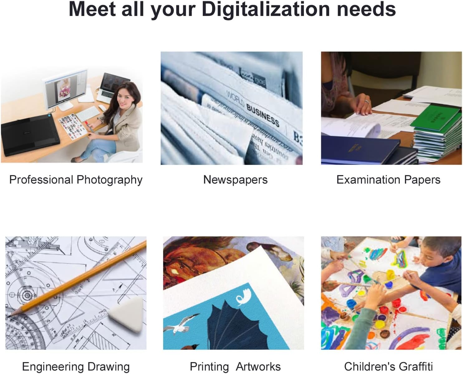 VIISAN VF3240 A3 Large Format Document & Photo & Book Flatbed Scanner Win/Mac OS TWAIN 2400 DPI