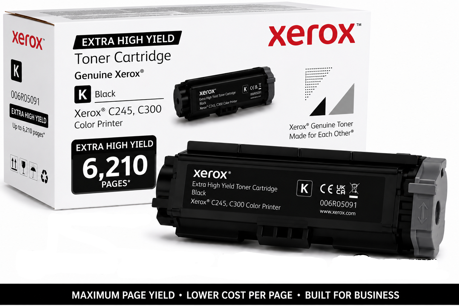 Genuine Xerox 006R05091 Extra High Yield BLACK Toner Cartridge for C245 C300 6.21K