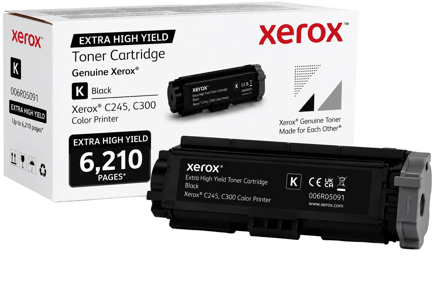 Genuine Xerox 006R05091 Extra High Yield BLACK Toner Cartridge for C245 C300 6.21K