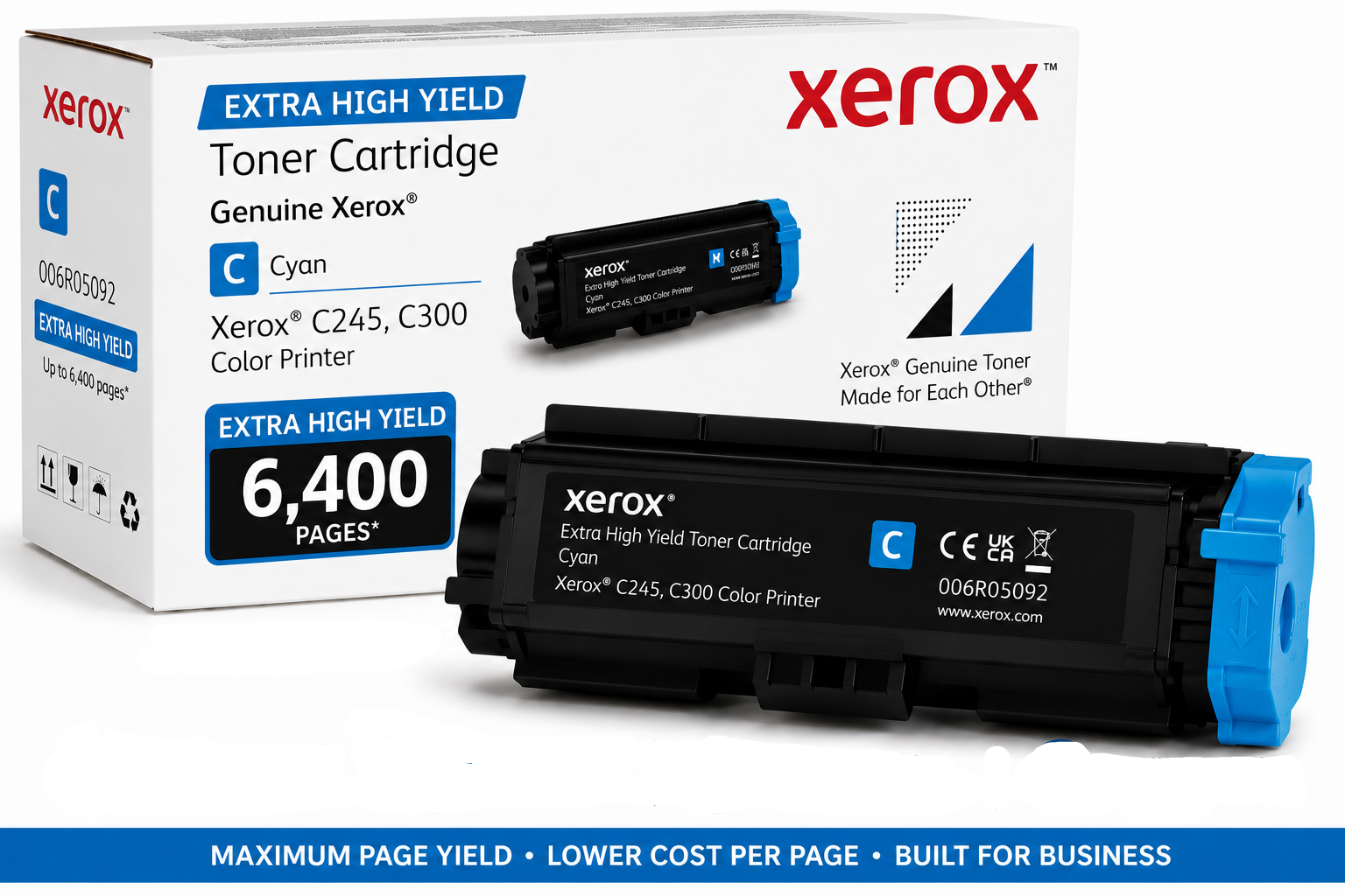 Genuine Xerox 006R05092 Extra High Yield CYAN Toner Cartridge for C245 C300 6.4K