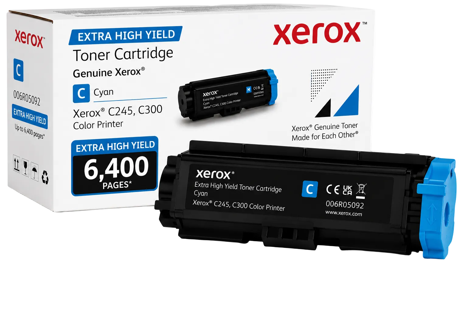 Genuine Xerox 006R05092 Extra High Yield CYAN Toner Cartridge for C245 C300 6.4K