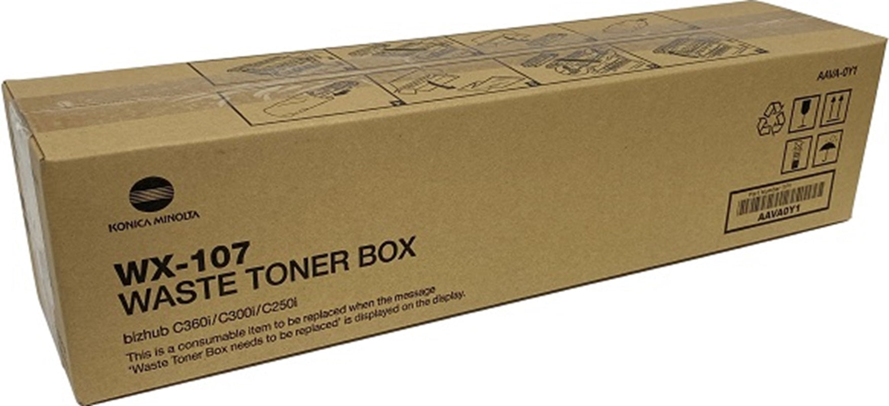 Genuine Konica Minolta WX-107 Waste Toner Box – bizhub C250i C300i C360i C450i