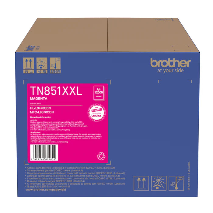 Genuine Brother TN-851XXL Super High Yield Magenta Toner Cartridge for HL-L9470CDN MFC-L9670CDN (12K)