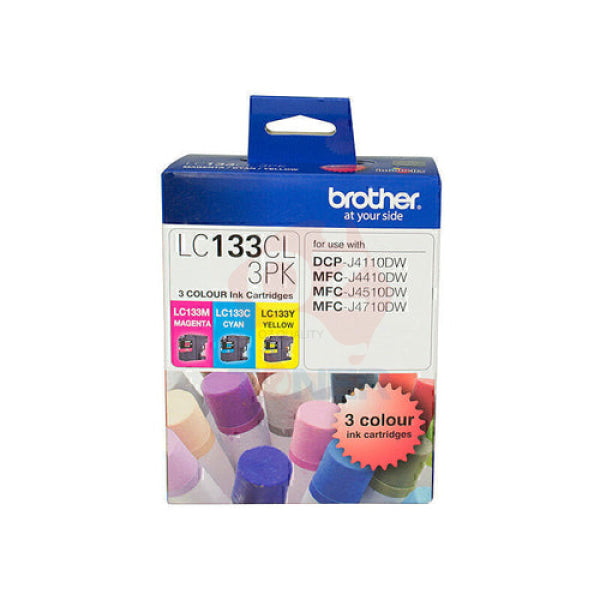 *Clear!* Brother Lc-133 C/M/Y Ink Cartridge Colour Pack Value (Vp) Lc133C + Lc133M + Lc133Y -