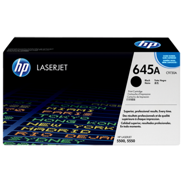 HP 645A BLACK TONER 13000 PAGE YIELD FOR CLJ 5500 5550 C9730A