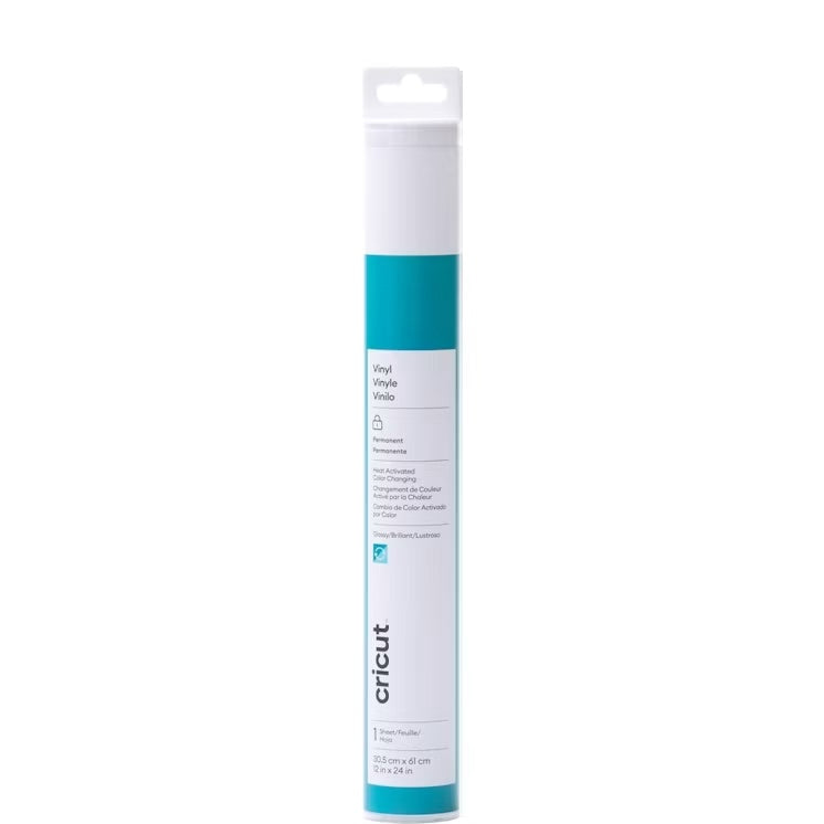 Cricut Heat-Activated Colour-Changing Permanent Vinyl Turquoise to Light Blue 2009589 retail pack