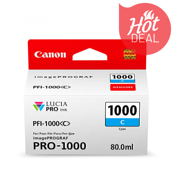 Canon PFI1000 Cyan Ink Cart PFI1000C