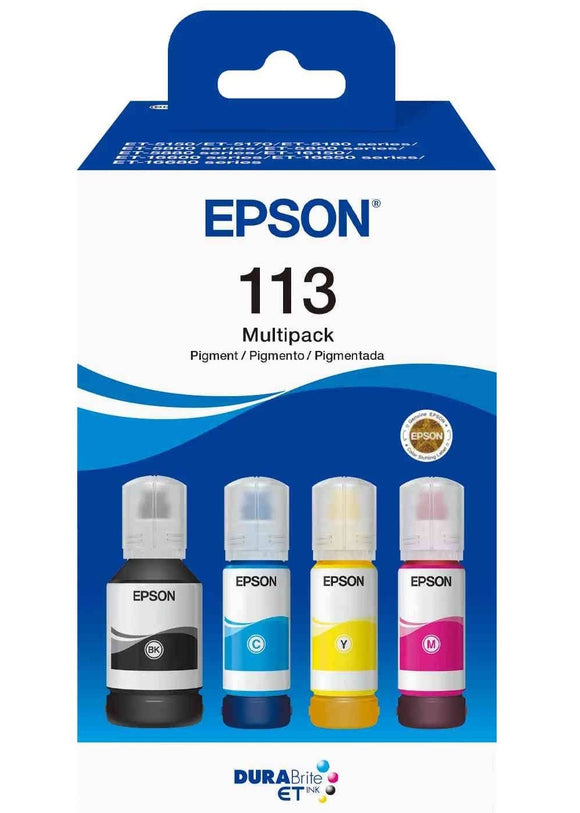 Genuine Epson 113 UK 4 Colour EcoTank Ink Value Pack C13T06B640