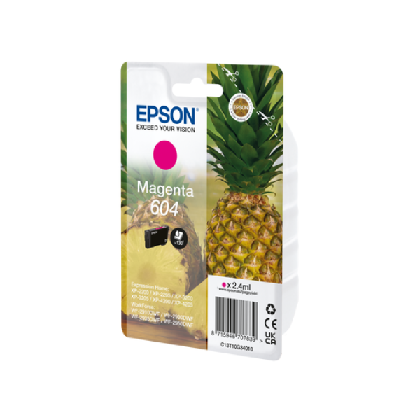 EPSON 604 STD MAGENTA INK XP-2200 XP-3200 XP-4200 WF-2910 WF-2930 WF-2950 C13T10G392