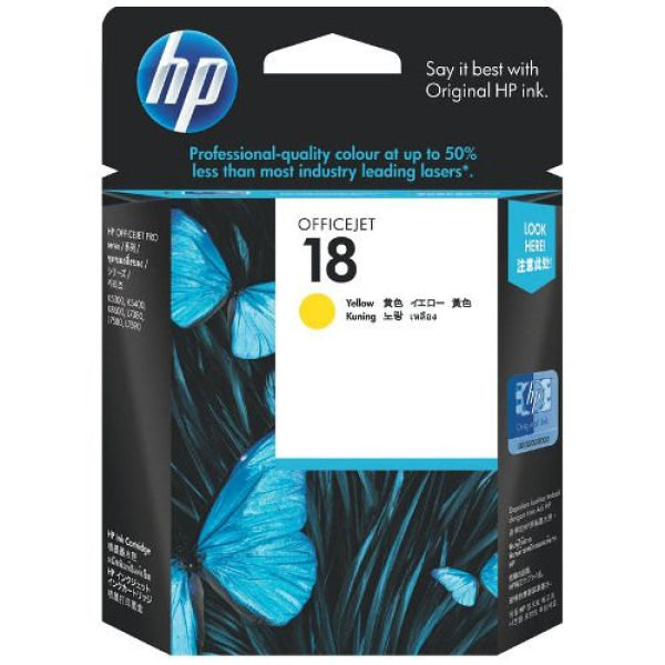 1 X Genuine Hp 18 Yellow Ink Cartridge C4939A -