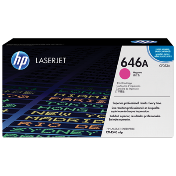 HP 646A MAGENTA TONER 12500 PAGE YIELD FOR CLJ CM4540 CF033A