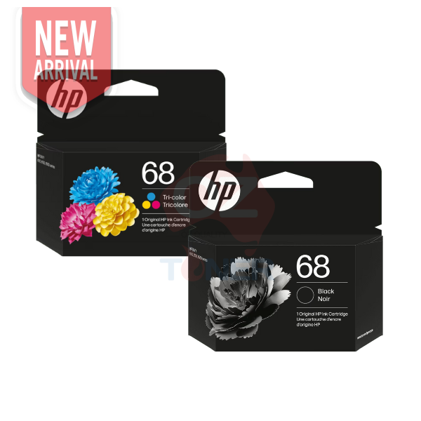 Genuine Hp #68 Black + Color Ink Cartridge Set For Envy 6120 6130 6520 6530 (7Fp20Ta + 7Fp21Ta) -
