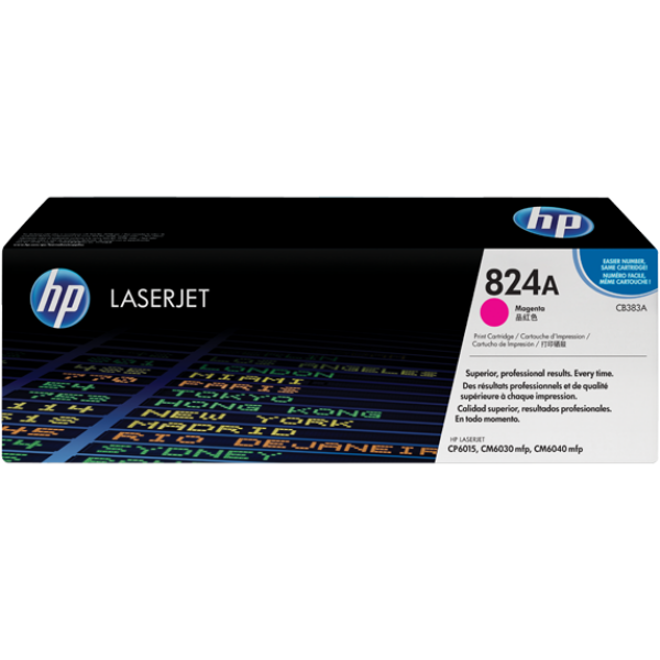 HP 824A MAGENTA TONER 21000 PAGE YIELD FOR CLJ CP6015 CB383A