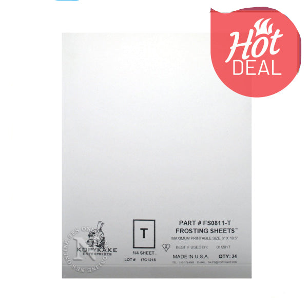 Genuine Kopykake 7.5’X10’ Frosting / Icing Sheets (24X Pack) For Edible Ink Cake Printing Sheet