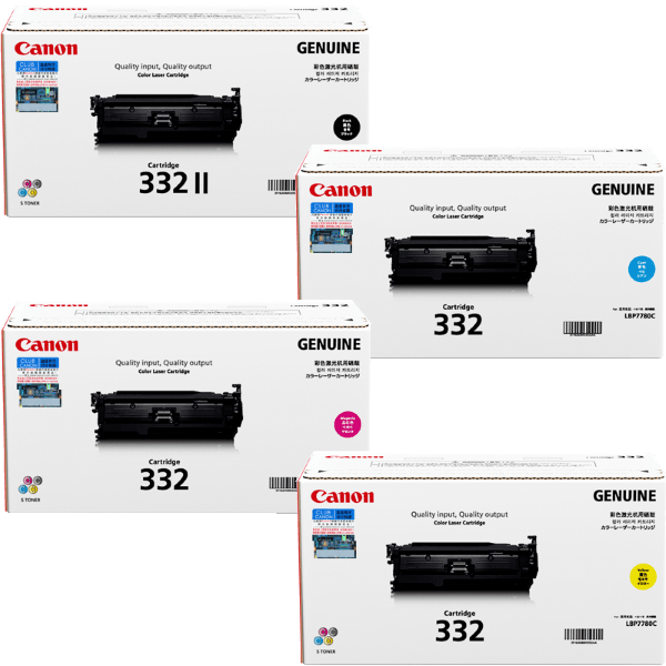 Genuine Set Canon High Yield Cart332Bkii Cart332C Cart332M Cart332Y Toner Set For Lbp7780Cx