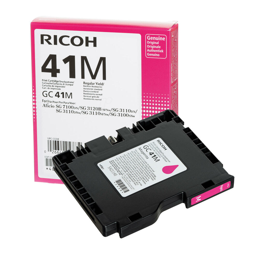 Genuine Ricoh 405763 GC41 (GC-41) MAGENTA Gel Ink for Aficio SG3110DNW/7100DN SG3110 (2.2K)