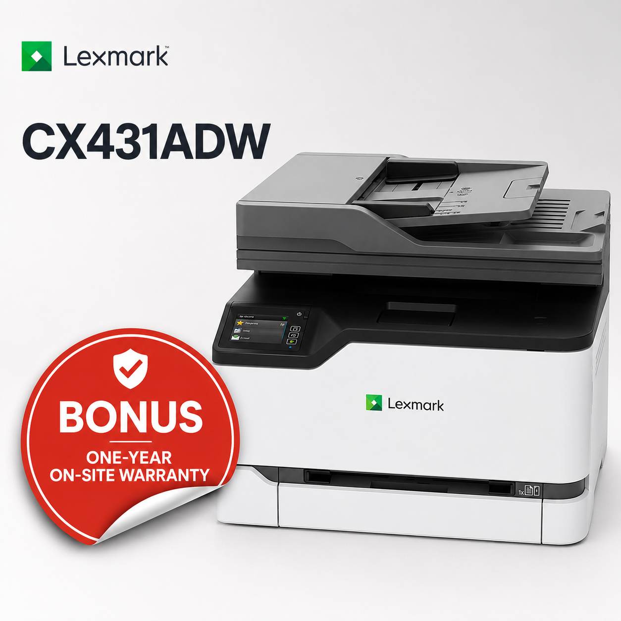 Lexmark CX431ADW A4 Color Laser Multifunction Printer + Onsite Repair Warranty (40N9575+ 2371560 ) 25PPM