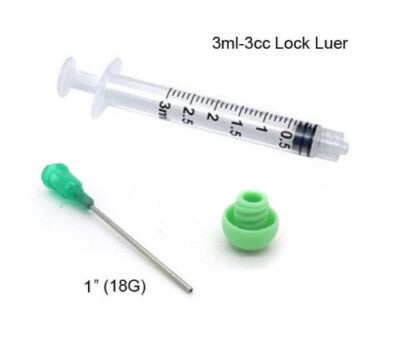 OzToner 3ml Luer Lock syringe and 18G needle set for edible ink printer refilling