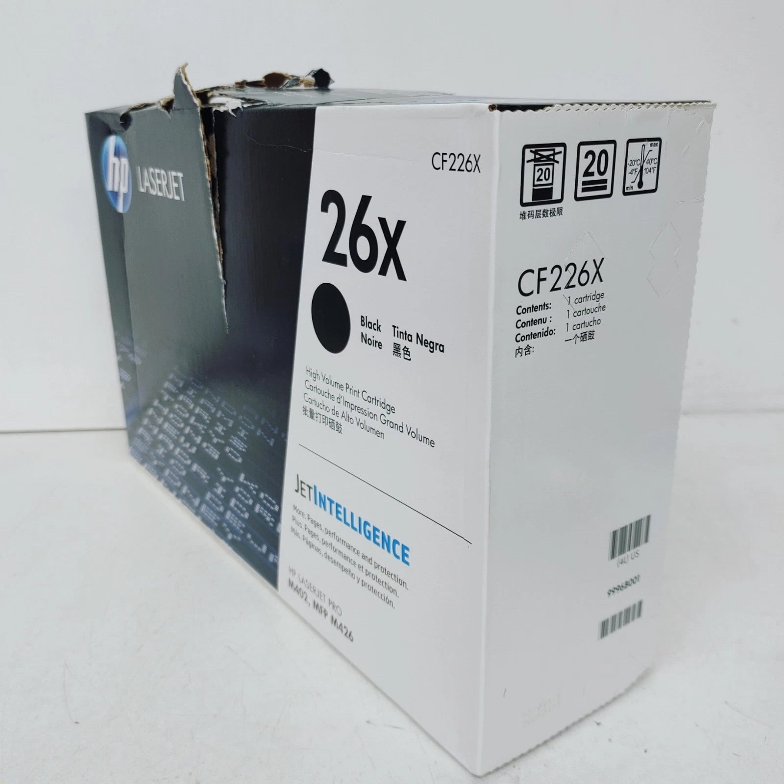 Deformed Box HP 26X CF226X High Yield Black Original LaserJet Toner Cartridge 9,000 Pages
