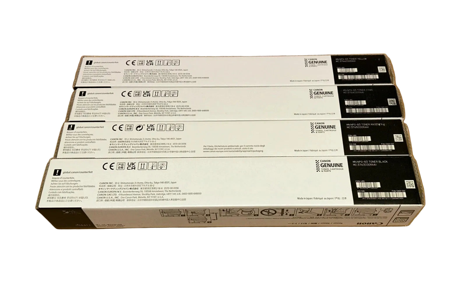 Genuine NPG-83 Toner Cartridge CMYK Bundle– High Yield for Canon imageRUNNER ADVANCE