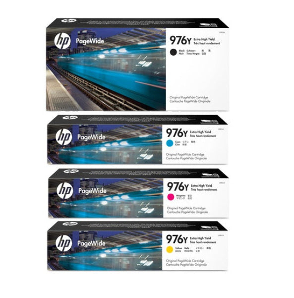 *Sale!* 4 Pack Genuine Hp #976Y Ink Cartridge Set (1Bk 1C 1M 1Y) L0R08A/L0R05A/L0R06A/L0R07A -
