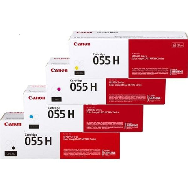 *Sale!* 4X Pack Genuine Canon Cart-055H C/M/Y/K Toner Set High Yield (7.6K/5.9K) Cartridge -