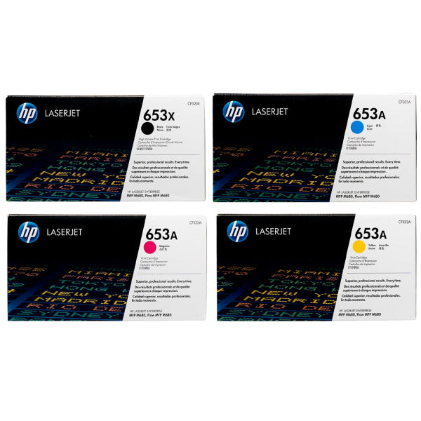 *Sale!* 4 Pack Genuine Hp Cf320X+Cf321A+Cf323A+Cf322A Toner Set 653X 653A For Laserjet M680Dn/M680Z