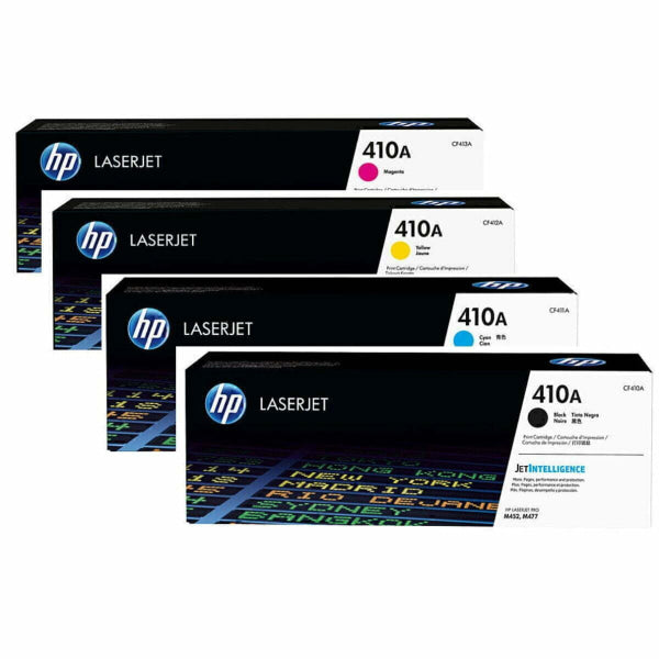*Sale!* 4 Pack Genuine Hp Cf410A Cf411A Cf412A Cf413A Toner Cartridge Set #410A -