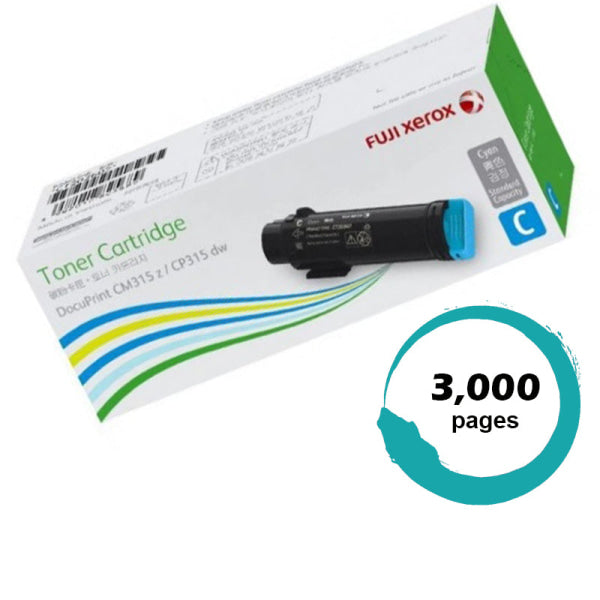 Fuji Xerox Genuine Ct202607 Std Cyan Toner Cartridge (3K) Dpcp315Dw Dpcm315Z -