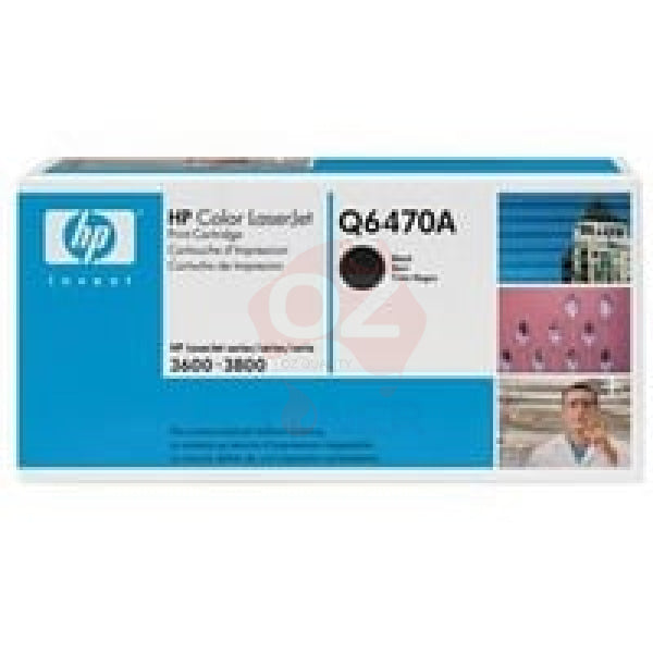1 X Genuine Hp Q6470A Black Toner Cartridge 501A -