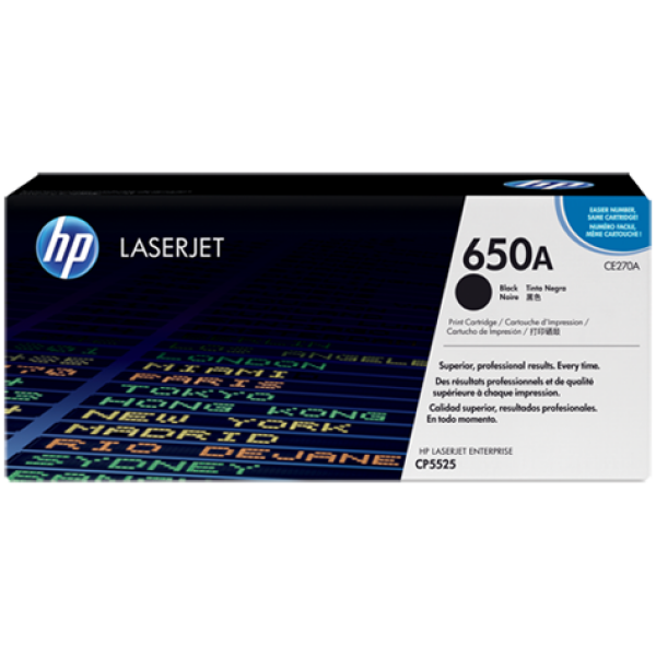 HP 650A BLACK TONER 13500 PAGE YIELD FOR CLJ CP5520 CE270A