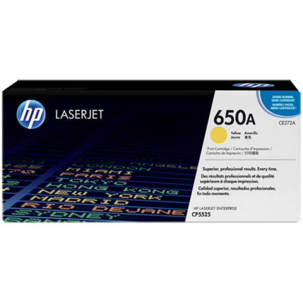 HP 650A YELLOW TONER 15000 PAGE YIELD FOR CLJ CP5520 CE272A