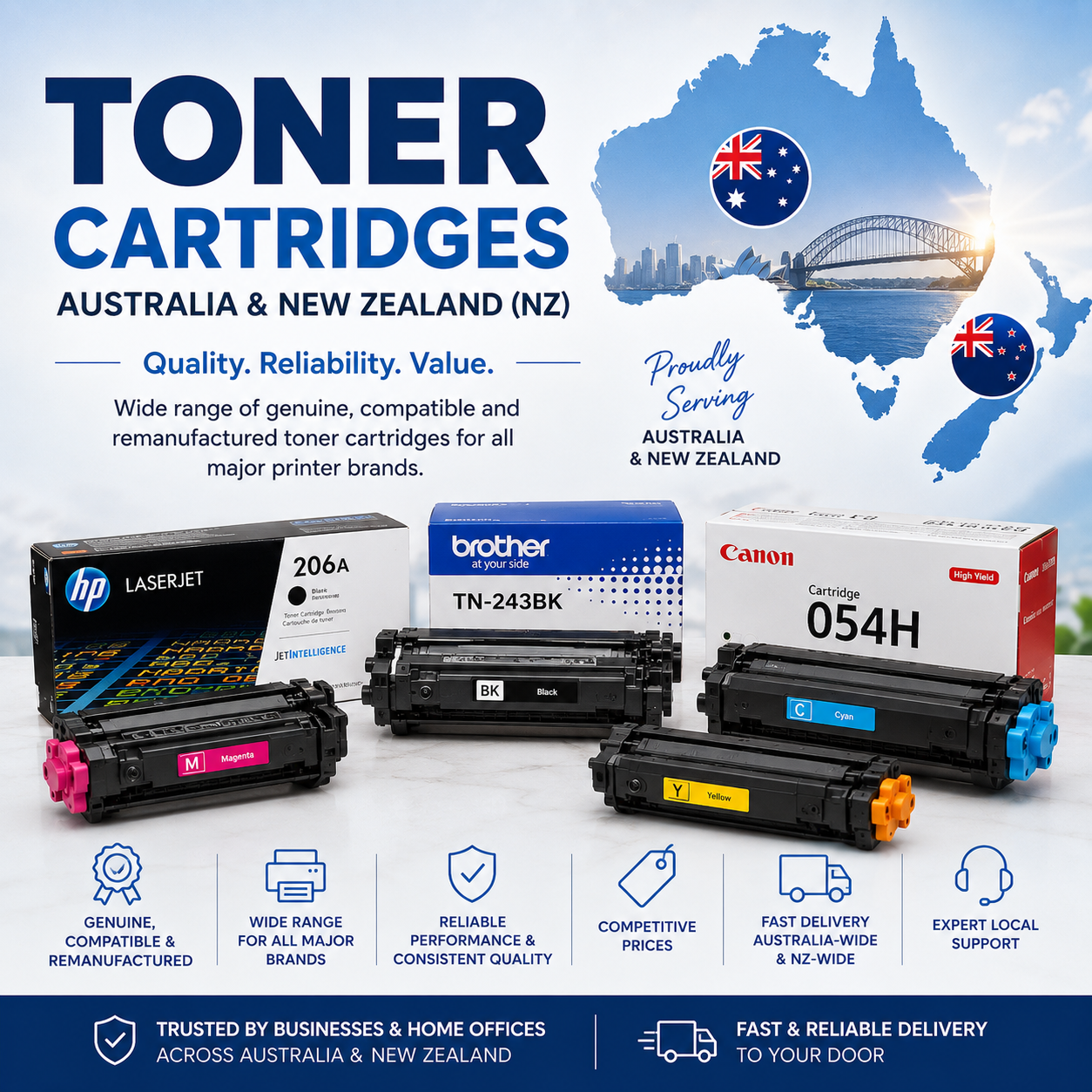 Toner Cartridges Across Australia & New Zealand