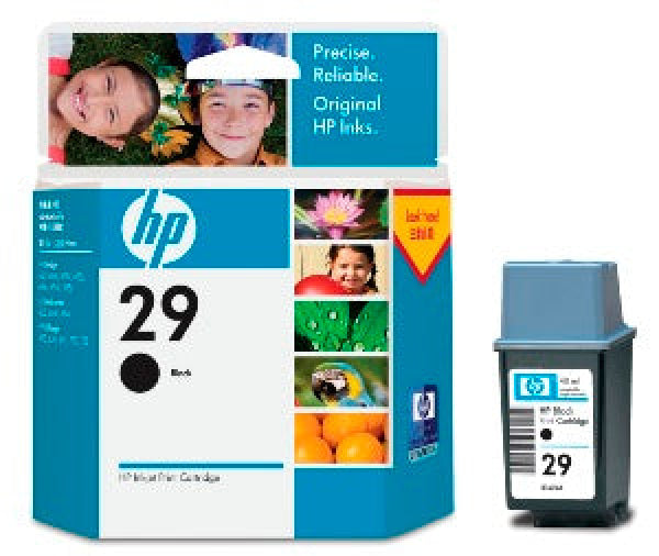 1 X Genuine Hp 29 Black Ink Cartridge 51629Aa -