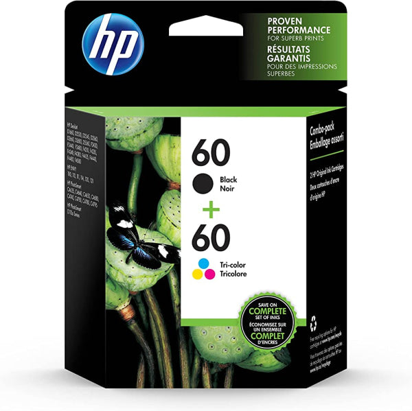 1 X Genuine Hp 60 Black &amp; Colour Ink Cartridge Combo Pack Cn067Aa -