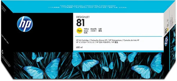 1 X Genuine Hp 81 Yellow Ink Cartridge C4933A -