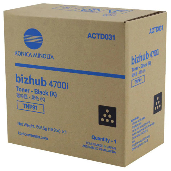 1 X Genuine Konica Minolta Bizhub 4700I Toner Cartridge Tnp91 Actd091 -