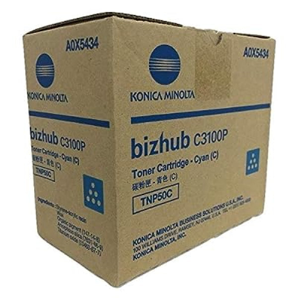 1 X Genuine Konica Minolta Bizhub C3100P Cyan Toner Cartridge Tnp50C 4.7K [A0X5494] -