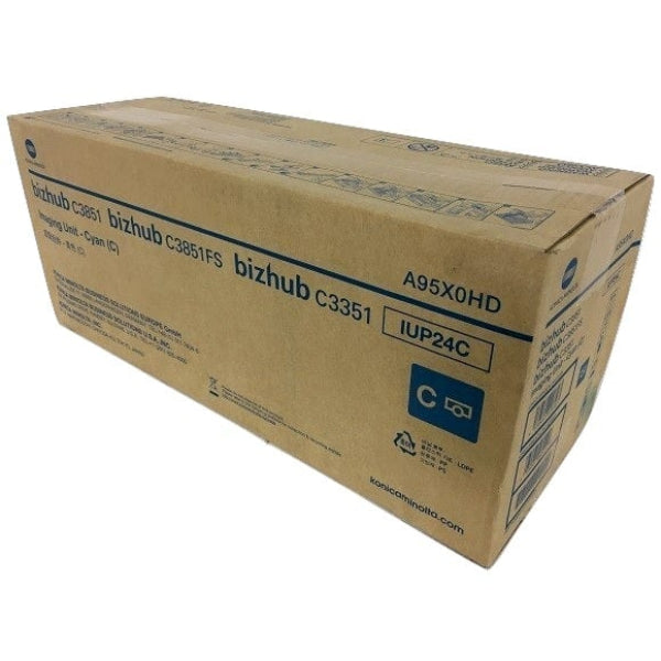 1 X Genuine Konica Minolta Bizhub C3351 C3851 Cyan Imaging Drum Unit Iup24C A95X0Hd Cartridge -