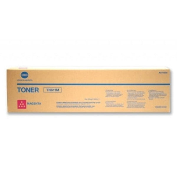 1 X Genuine Konica Minolta Bizhub C451 C550 C650 Magenta Toner Cartridge Tn611M A070350 -
