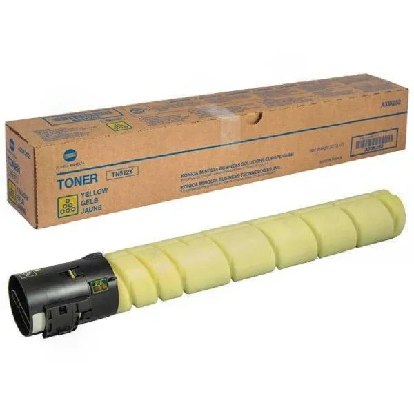 1 X Genuine Konica Minolta Bizhub C454 C554 Yellow Toner Cartridge Tn512Y 26K [A33K292] -