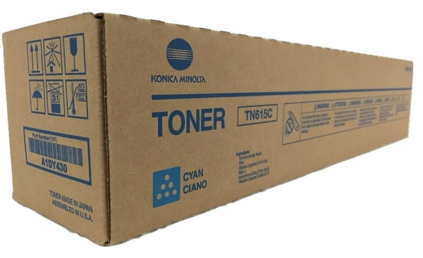 1 X Genuine Konica Minolta Bizhub Press C8000 Cyan Toner Cartridge Tn615C A1Dy430 -