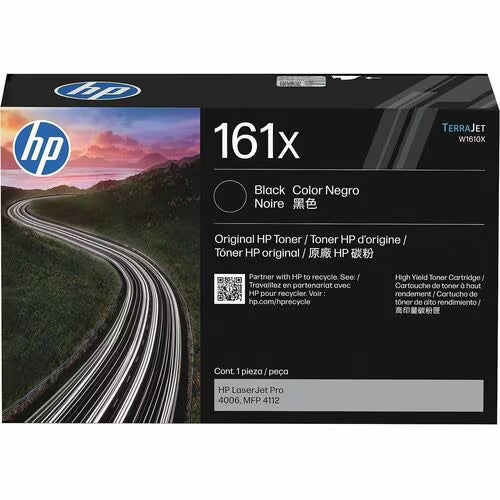 Genuine HP 161X High Yield Black LaserJet Toner Cartridge 10,000 Pages [W1610X]